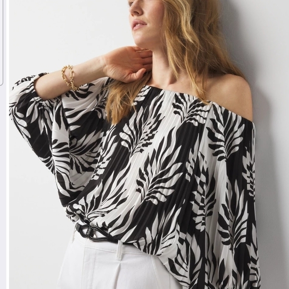 White House Black Market Tops - White House Black Market Off-the-Shoulder Kimono Sleeve Blouse | Size L